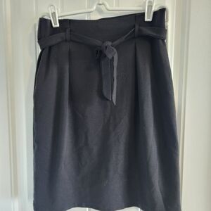 Max Studio Black Tie-Waist Pencil Skirt